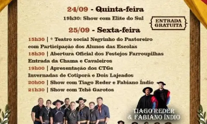 6ª edição dos Festejos Farroupilhas de São Valentim do Sul!