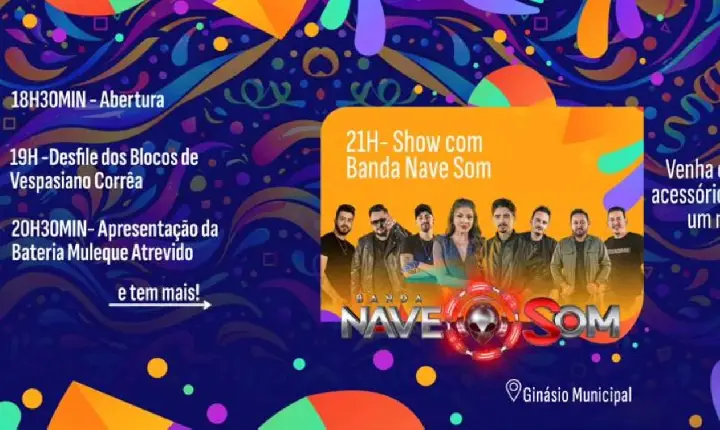 🎭 Carnaval de Vespasiano Corrêa 2026 🎶