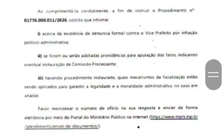 CPI em Guaporé: Promotoria solicita informações sobre denúncias envolvendo o vice-prefeito Pipo Baldissera