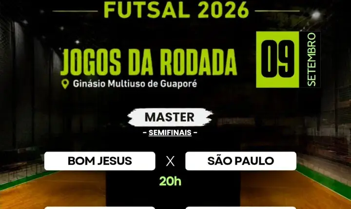 Hoje tem Categoria MASTER no Campeonato Municipal de Futsal de Guaporé!!