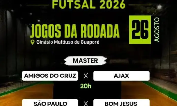 Hoje tem Categoria MASTER no Campeonato Municipal de Futsal de Guaporé!!