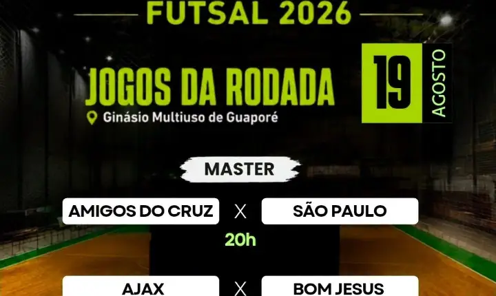 Hoje tem Categoria MASTER no Campeonato Municipal de Futsal de Guaporé!!