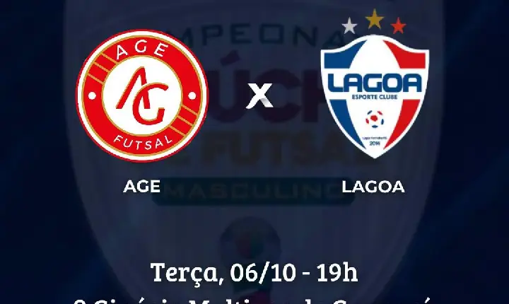 manhã, às 19h, a AGE entra em quadra para enfrentar o Lagoa pela semifinal da Série Prata de Futsal.