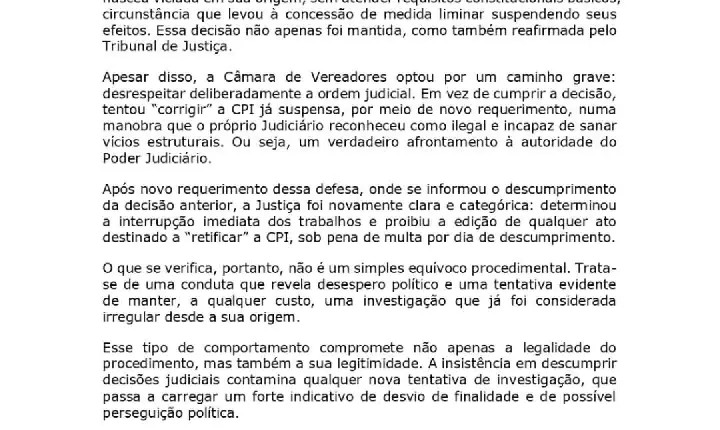 Nota de Defesa de Vice - Prefeito Pipo Baldissera