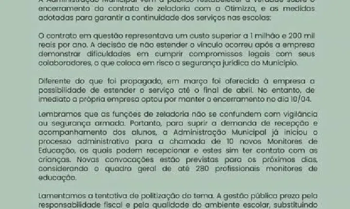 NOTA DE ESCLARECIMENTO