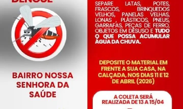 Secretaria de Saúde realiza mutirão de limpeza para combater focos de endemias