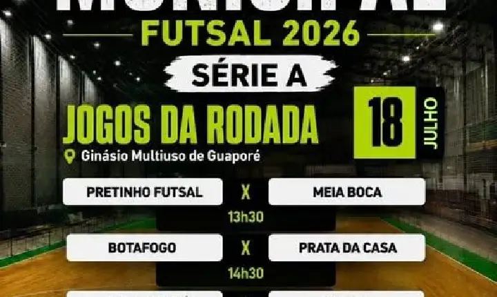 Vai começar o Campeonato Municipal de Futsal de Guaporé!!