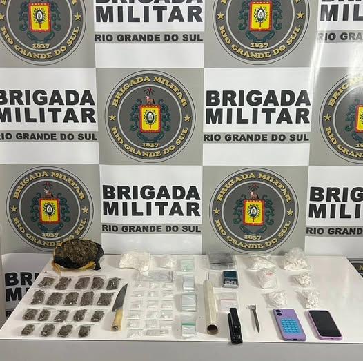 Brigada Militar prende três pessoas por tráfico e associação para o tráfico de drogas em Guaporé
