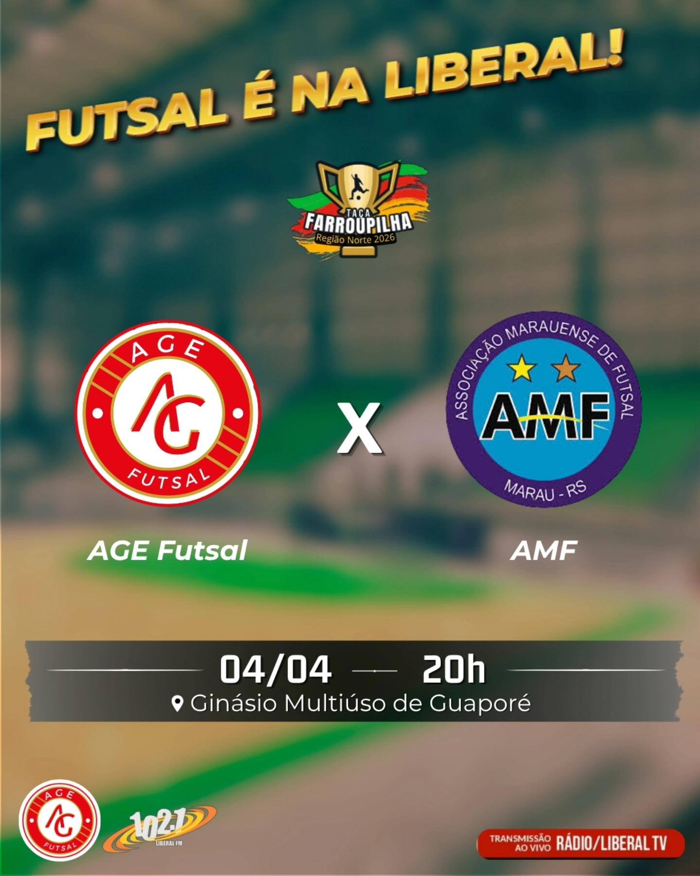 AGE joga em casa contra a equipe da AMF de Marau/RS