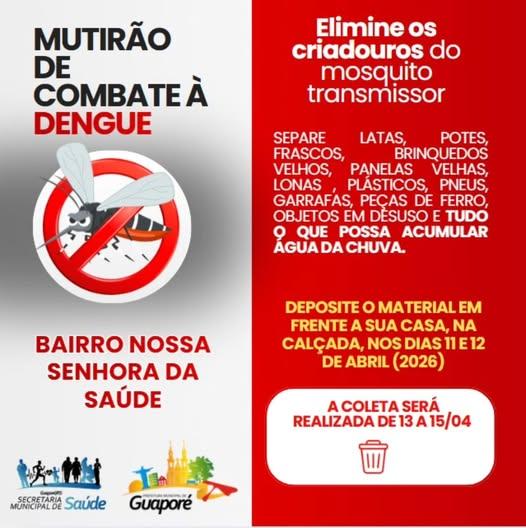 Secretaria de Saúde realiza mutirão de limpeza para combater focos de endemias