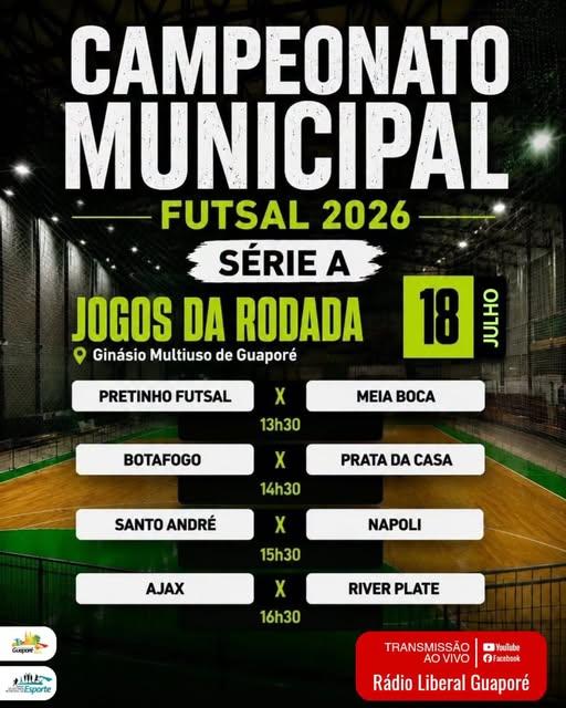 Vai começar o Campeonato Municipal de Futsal de Guaporé!!