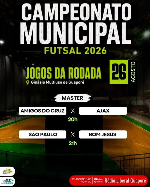 Hoje tem Categoria MASTER no Campeonato Municipal de Futsal de Guaporé!!