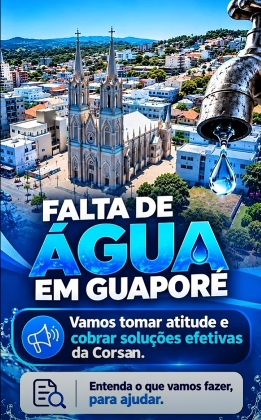 FALTA D’ÁGUA EM GUAPORÉ: PIPO BALDISSERA VAI A JUSTIÇA